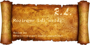 Rozinger László névjegykártya